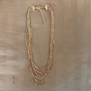 Silver snd rose gold layered necklace